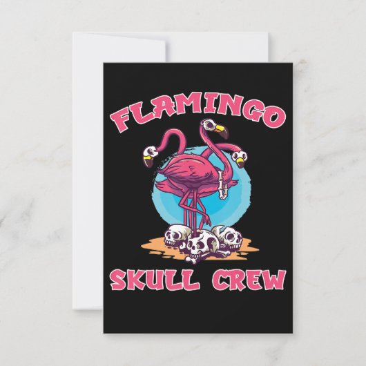 Flamingo | Flamingo Skull Crew Halloween Costuum Bedankkaart (Voorkant)