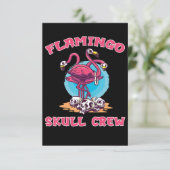 Flamingo | Flamingo Skull Crew Halloween Costuum Bedankkaart (Staand voorkant)