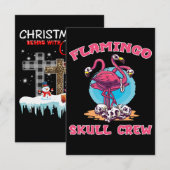 Flamingo | Flamingo Skull Crew Halloween Costuum Bedankkaart (Voorkant / Achterkant)