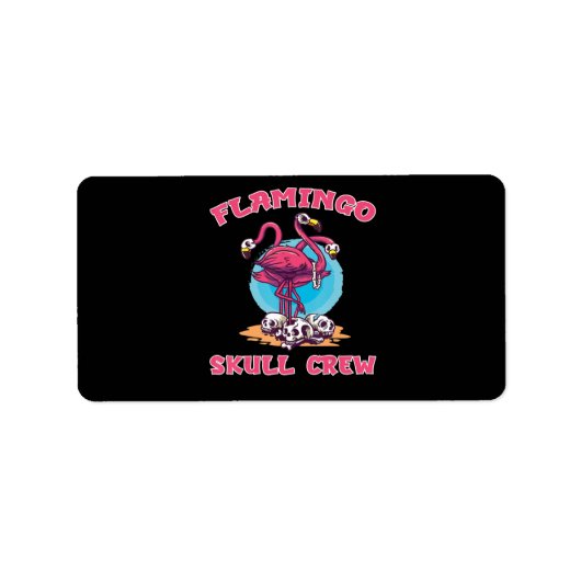 Flamingo | Flamingo Skull Crew Halloween Costuum Etiket (Voorkant)