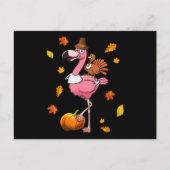 Flamingo | Flamingo Thanksgiving Halloween Aankondigingskaart (Voorkant)