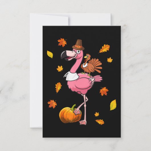 Flamingo | Flamingo Thanksgiving Halloween Bedankkaart (Voorkant)