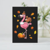 Flamingo | Flamingo Thanksgiving Halloween Bedankkaart (Staand voorkant)