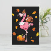 Flamingo | Flamingo Thanksgiving Halloween Feestdagenkaart (Staand voorkant)