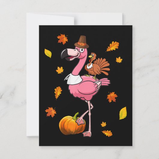 Flamingo | Flamingo Thanksgiving Halloween Kaart (Voorkant)