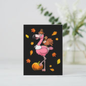 Flamingo | Flamingo Thanksgiving Halloween Kaart (Staand voorkant)