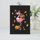 Flamingo | Flamingo Thanksgiving Halloween Kaart (Staand voorkant)
