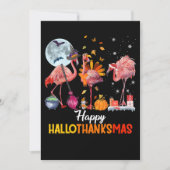Flamingo|Flamingo Thanksgiving Halloween Kerstmis Bedankkaart (Voorkant)