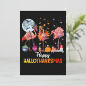 Flamingo|Flamingo Thanksgiving Halloween Kerstmis Bedankkaart (Staand voorkant)