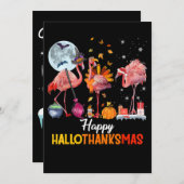 Flamingo|Flamingo Thanksgiving Halloween Kerstmis Bedankkaart (Voorkant / Achterkant)