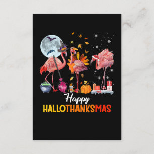 Flamingo Flamingo Thanksgiving Halloween Kerstmis Informatiekaartje
