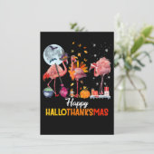 Flamingo|Flamingo Thanksgiving Halloween Kerstmis Kaart (Staand voorkant)