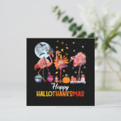Flamingo|Flamingo Thanksgiving Halloween Kerstmis Kaart (Staand voorkant)