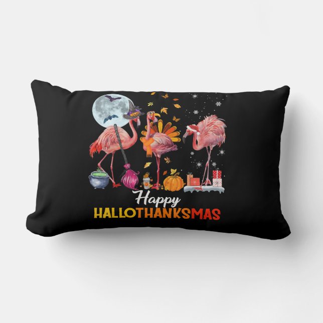 Flamingo|Flamingo Thanksgiving Halloween Kerstmis Kussen (Voorkant)
