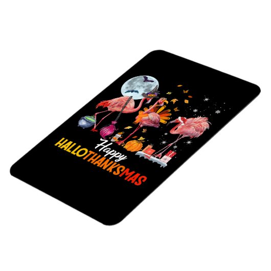 Flamingo|Flamingo Thanksgiving Halloween Kerstmis Magneet (Linkerzijde)