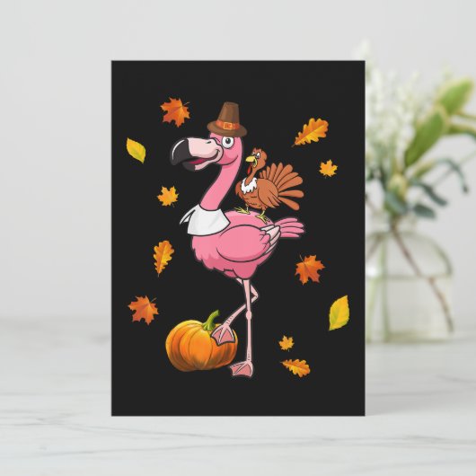 Flamingo | Flamingo Thanksgiving Halloween Save The Date (Staand voorkant)