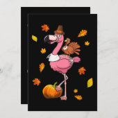 Flamingo | Flamingo Thanksgiving Halloween Save The Date (Voorkant / Achterkant)