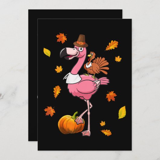 Flamingo | Flamingo Thanksgiving Halloween Save The Date (Voorkant / Achterkant)