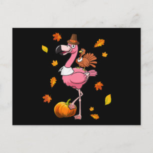 Flamingo   Flamingo Thanksgiving Halloween Uitnodiging Briefkaart