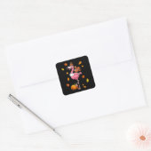 Flamingo | Flamingo Thanksgiving Halloween Vierkante Sticker (Envelop)
