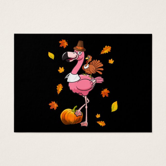 Flamingo | Flamingo Thanksgiving Halloween Visitekaartje (Voorkant)
