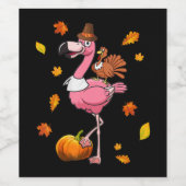 Flamingo | Flamingo Thanksgiving Halloween Wijn Etiket (Enkel label)
