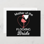 Flamingo | Flamingo Wedding Mor of Flocking Bride Aankondigingskaart (Voorkant / Achterkant)