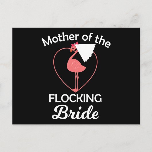 Flamingo | Flamingo Wedding Mor of Flocking Bride Aankondigingskaart (Voorkant)