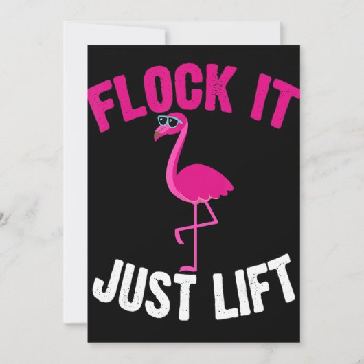 Flamingo | Flamingo Weightlift Feestdagenkaart (Voorkant)