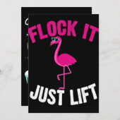 Flamingo | Flamingo Weightlift Feestdagenkaart (Voorkant / Achterkant)