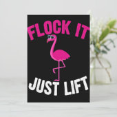 Flamingo | Flamingo Weightlift Feestdagenkaart (Staand voorkant)