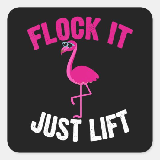 Flamingo | Flamingo Weightlift Vierkante Sticker (Voorkant)