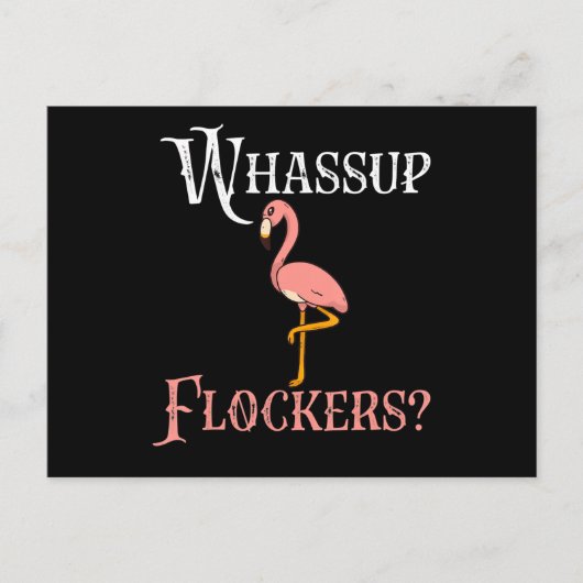 Flamingo | Flamingo Whassup Flockers Aankondigingskaart (Voorkant)