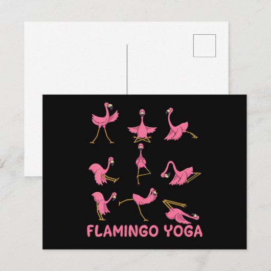 Flamingo | Flamingo Yoga Pose Meditation Aankondigingskaart (Voorkant / Achterkant)