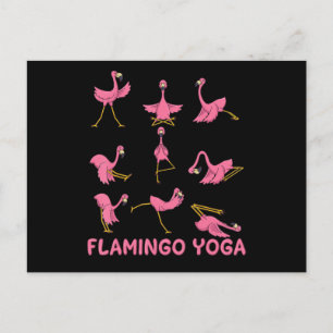 Flamingo   Flamingo Yoga Pose Meditation Aankondigingskaart
