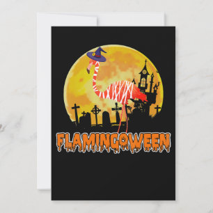 Flamingo Flamingoween Funny Witch Halloween Bedankkaart