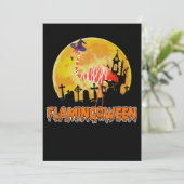 Flamingo Flamingoween Funny Witch Halloween Bedankkaart (Staand voorkant)