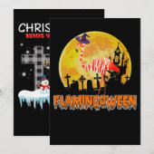 Flamingo Flamingoween Funny Witch Halloween Bedankkaart (Voorkant / Achterkant)