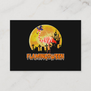 Flamingo Flamingoween Funny Witch Halloween Informatiekaartje