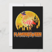 Flamingo Flamingoween Funny Witch Halloween Save The Date (Voorkant)