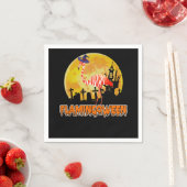 Flamingo Flamingoween Funny Witch Halloween Servet (Insitu)