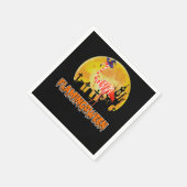 Flamingo Flamingoween Funny Witch Halloween Servet (Hoek)
