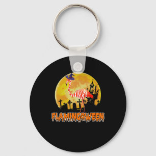 Flamingo Flamingoween Funny Witch Halloween Sleutelhanger