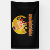 Flamingo Flamingoween Funny Witch Halloween Spandoek (Verticaal)