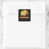 Flamingo Flamingoween Funny Witch Halloween Vierkante Sticker (Tas)
