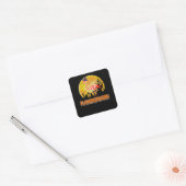 Flamingo Flamingoween Funny Witch Halloween Vierkante Sticker (Envelop)