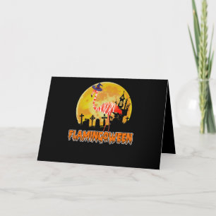 Flamingo Flamingtussen Funny Witch Halloween Kaart