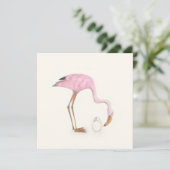 Flamingo flat card kaart (Staand voorkant)
