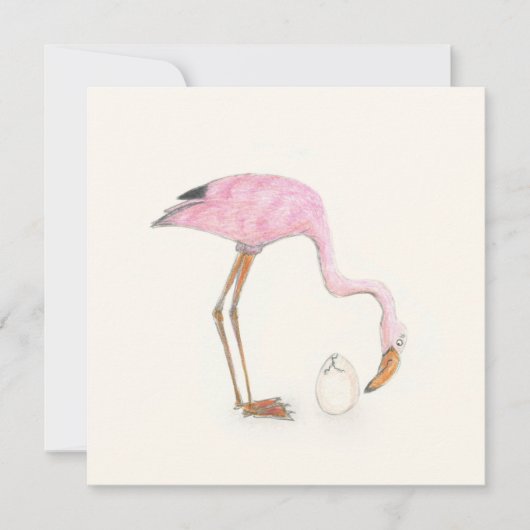 Flamingo flat card kaart (Voorkant)