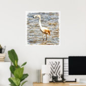 Flamingo Fledgling Waterverf Poster (Thuiskantoor)